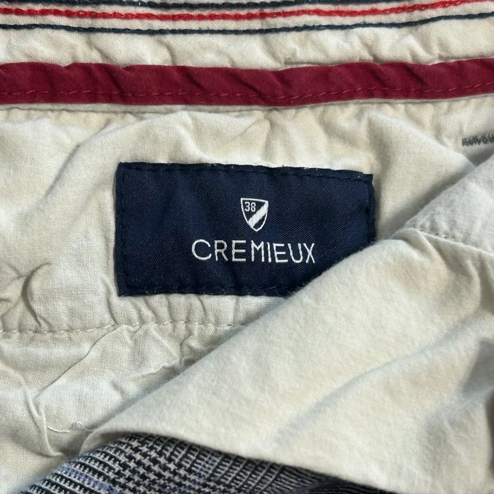 Cremieux Mens Glen Plaid Linen Cotton Blend Shorts Blue White Size 32
